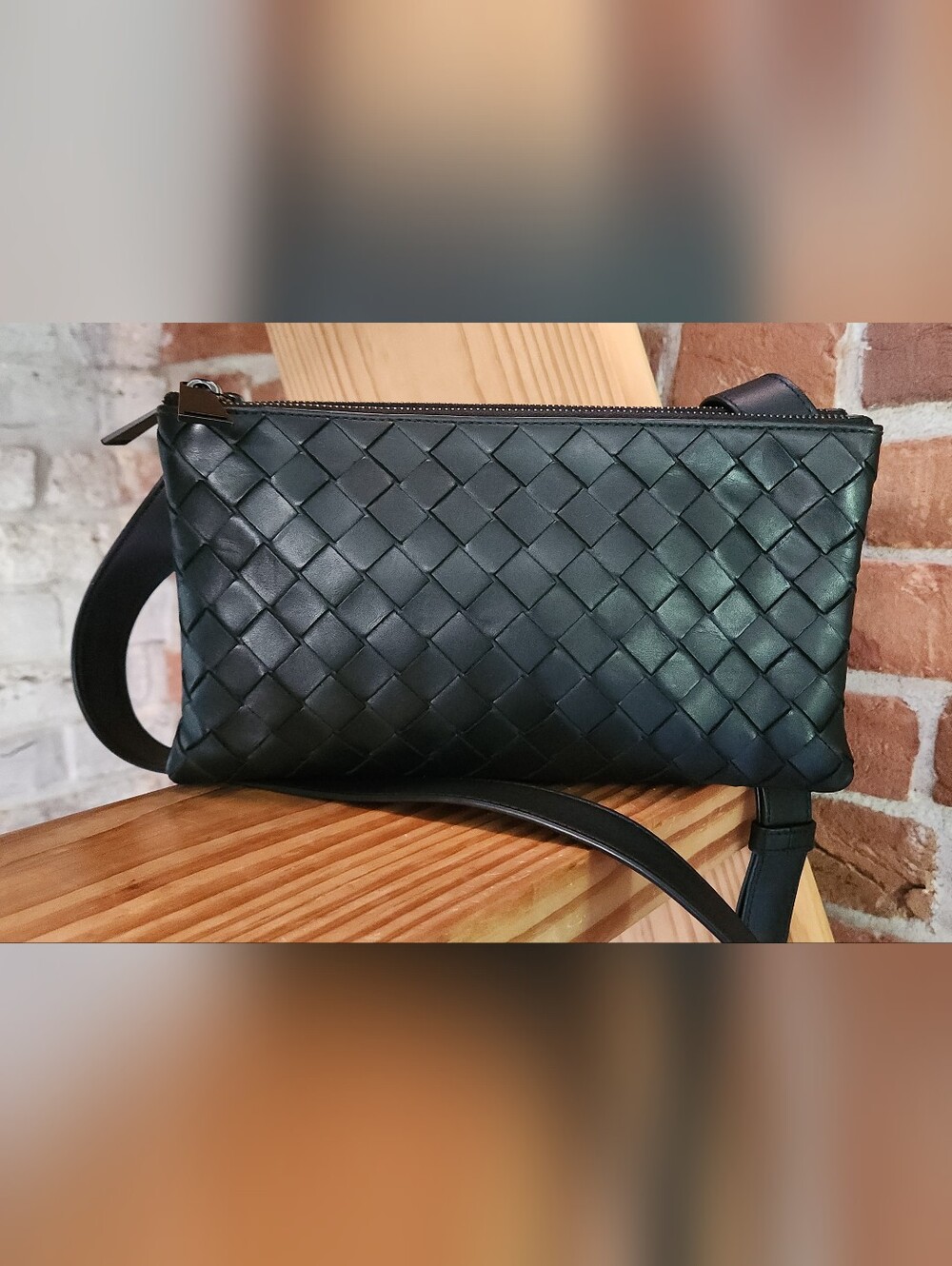 Bottega Veneta Intrecciato Triple Zip Messanger Bag
